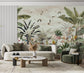 Living Room - Tropical Forest & Birds – Botanical Wall Mural Wallpaper, Custom Size