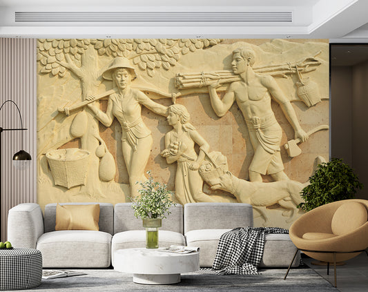 3D Mural Vintage Wallpaper