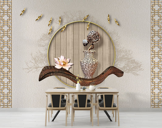 Dining Room - 3D Decorative Metal Wall Art Wallpaper