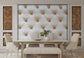 3D white chesterfield pattern wallpaper - view 4