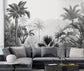 Tropical Palm Trees Black And White Wallpaper