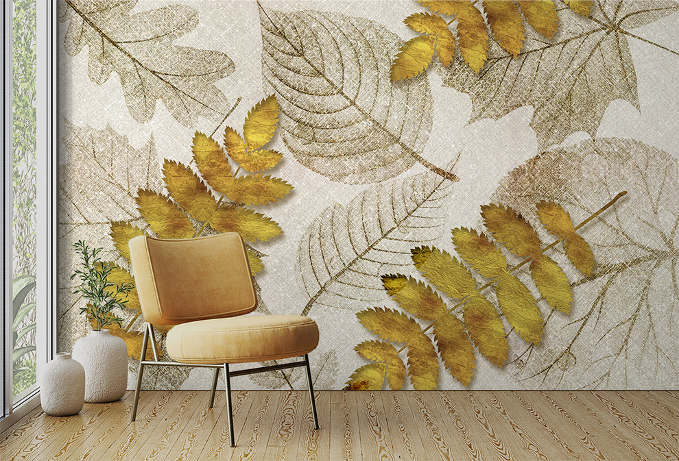 3D Tropical Plant Leaves Wallpaper | Customize Wallpaper