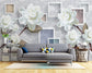 White rose and multicolor square wallpaper - view 3