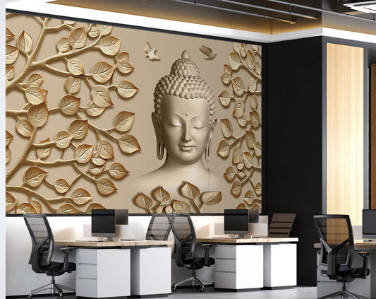 Gautam Buddha wallpaper for living room wall - view 5
