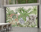Watercolor Forest Animals Wallpaper For Wall, Jungle Safari Wallpaper, Animal Family Wallpaper (Copy)
