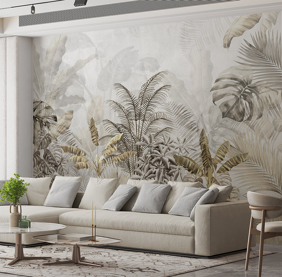 Tropical Tree And Plants Botanical Wallpaper