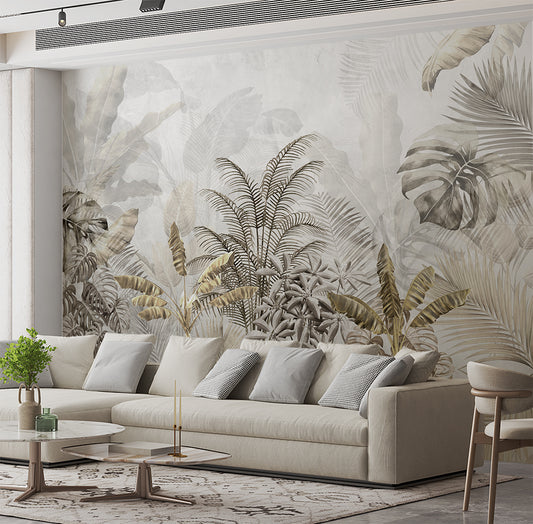 Tropical Tree And Plants Botanical Wallpaper