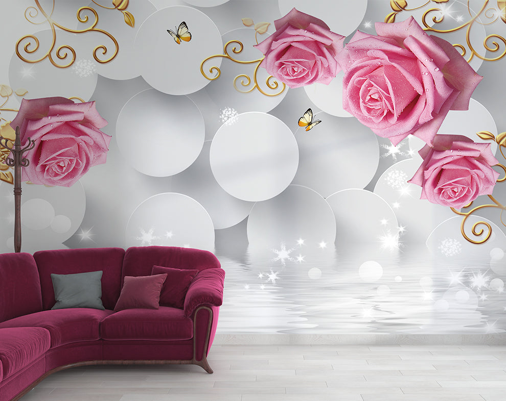 Customized Pink Rose Wallpaper