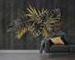 Golden line banana leaf wallpaper - view 6