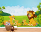 Watercolor lion family jungle wallpaper - view 5