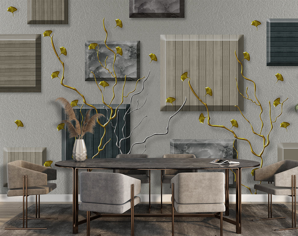 3D Square Art Wallpaper | Living Room Wallpaper