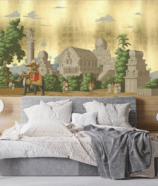 Bedroom - Ancient India – Indian Rural Life Wall Mural Wallpaper, Custom Size