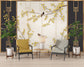 Living Room - 3d chinese floral and bird wallpaper