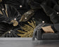 3D black and gold leaf pearl wallpaper - view 6