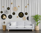 3D black gold and white bedroom wallpaper - view 4