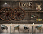 Wooden wheels and crafts restaurant wallpaper - view 3