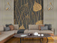Modern golden leaf wallpaper - view 4