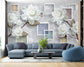 White rose and multicolor square wallpaper - view 4