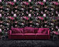 Dark Pink Floral Wallpaper With Black Background
