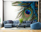 Green blue peacock feather wallpaper - view 6