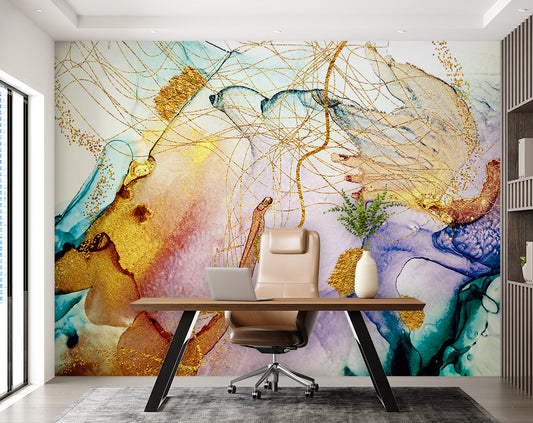 Living Room - Marble Art Painting Wallpaper