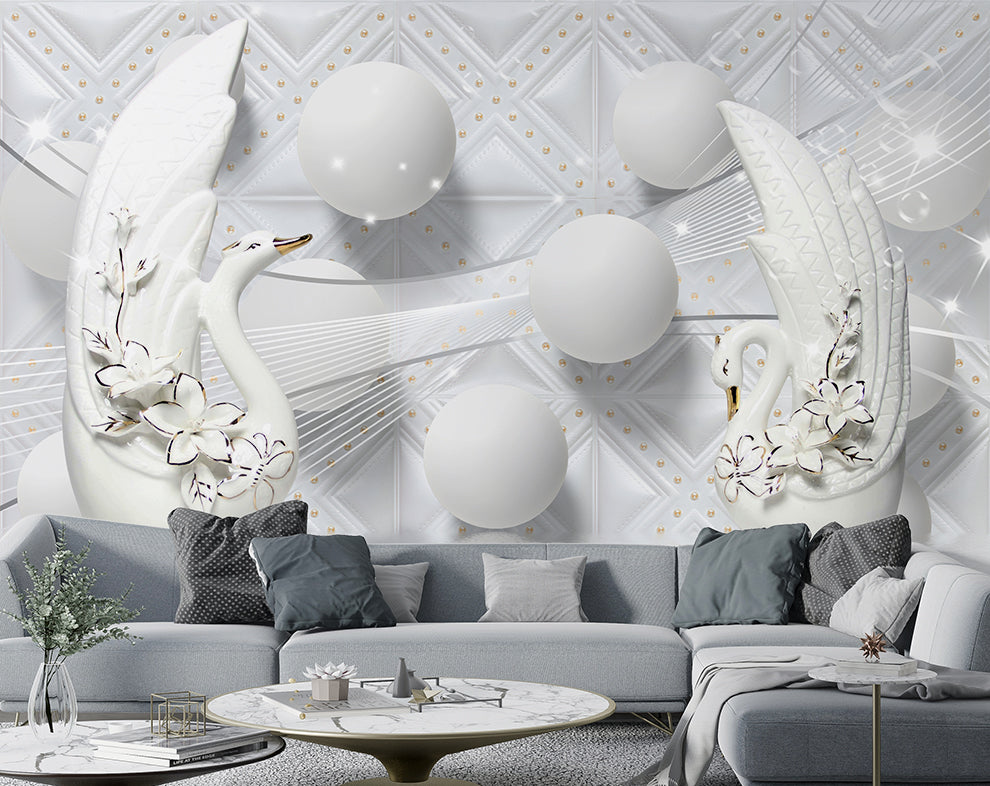 Luxury White Swan Wallpaper