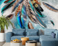 3D Colorful Feather Wallpaper For Bedroom