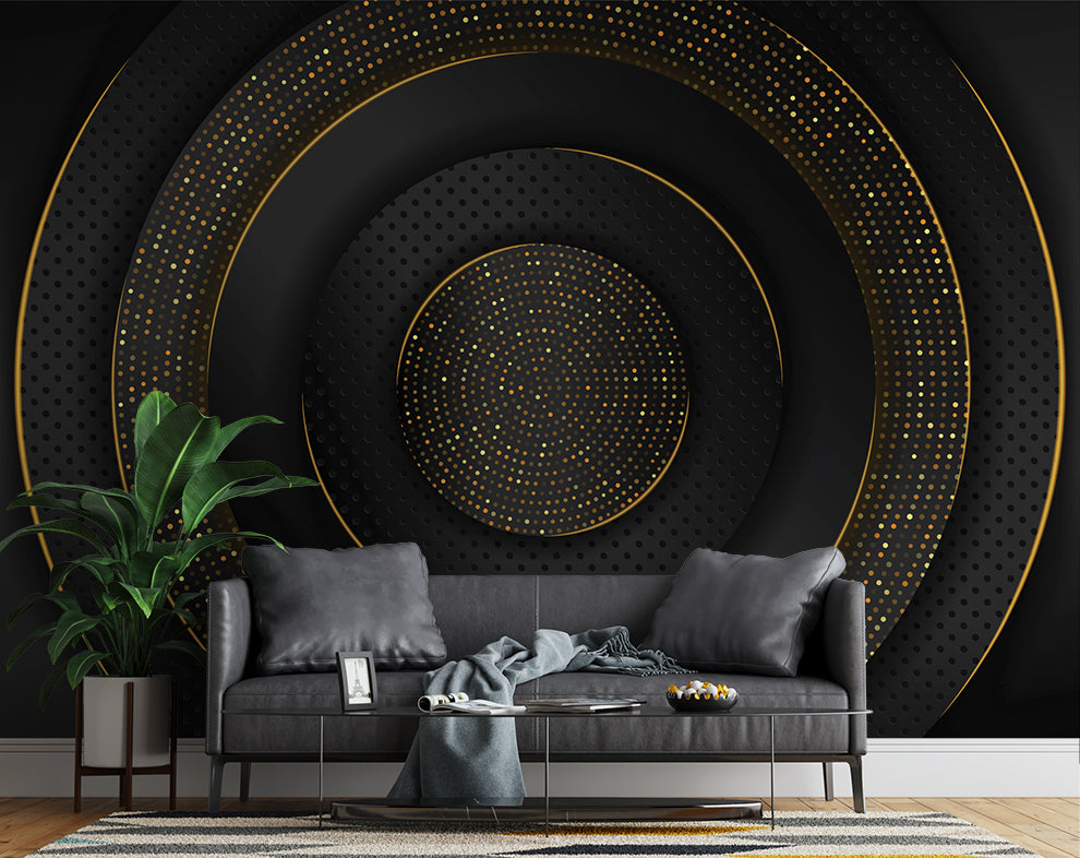 3D Creative Abstract Golden Lines Wallpaper