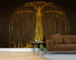Abstract golden tree mural - view 6