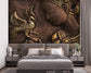 Brown and golden 3D wall mural - view 2
