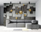 Grey and black geometric pattern wallpaper