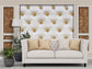 3D white chesterfield pattern wallpaper - view 5