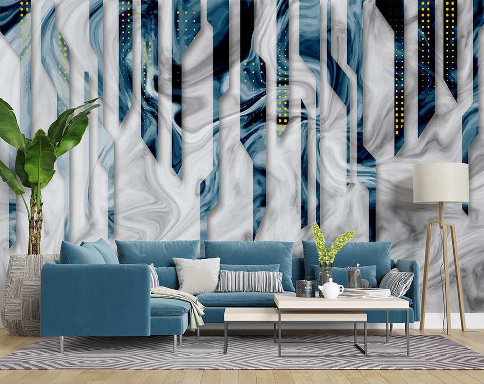 3D Abstract Design Wallpaper For Living Room