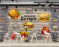 Fast food icons wood texture cafe wallpaper - view 4
