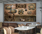 Brick and wooden wheel restaurant wallpaper - view 4