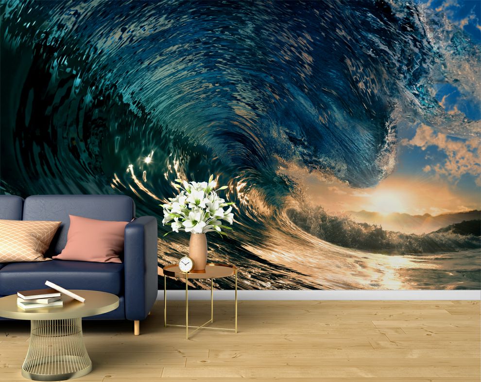 The Perfect Wave Mural Ocean 3D Wallpaper – Home Decoram