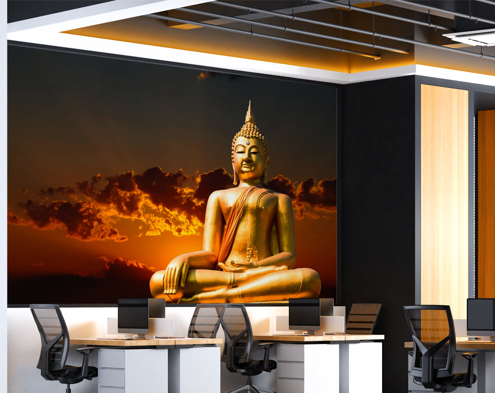 3d Golden Buddha Wallpaper Art Wallpaper – Home Decoram