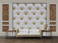 3D white chesterfield pattern wallpaper - view 6