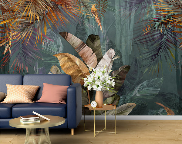 Big Banana Leaf Watercolour Wallpaper For Wall – Home Decoram