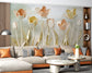 3D Golden Colourful Tulip Flowers for Living Room Walls