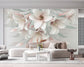 3D pink and white flowers wallpaper - view 2