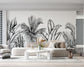 Black and white tropical forest wallpaper - view 5