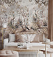 Living Room - Chinoiserie Peacock – Botanical Wall Mural Wallpaper, Custom Size