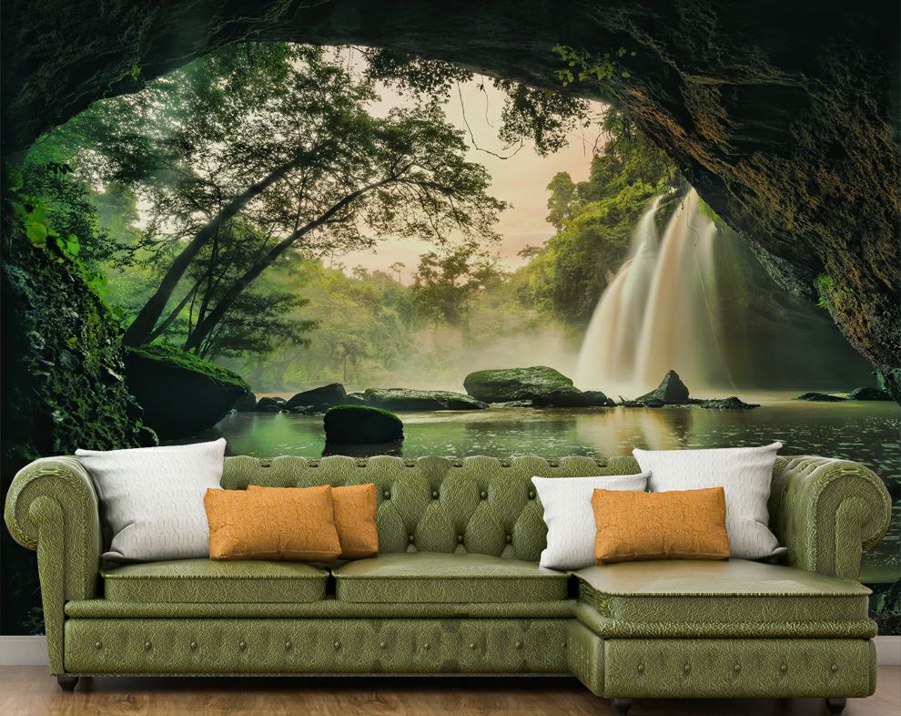 Waterfall Rainforest Nature View wallpaper