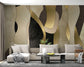 Abstract Golden Black Creamy Modern Wallpaper