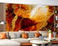 Living Room - Dark Yellow And Red Marble Abstract Art Wallpaper