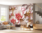 Pink and white 3D flower wallpaper - view 4