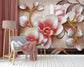 Pink and white 3D flower wallpaper - view 5