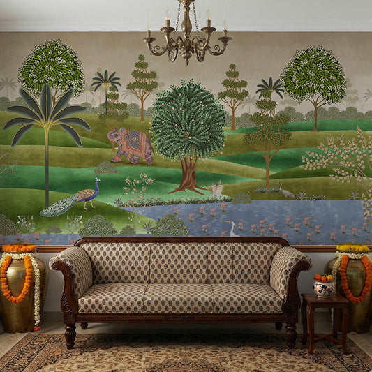 Shahi Hariyali classic Indian Nature Wall Mural Wallpaper