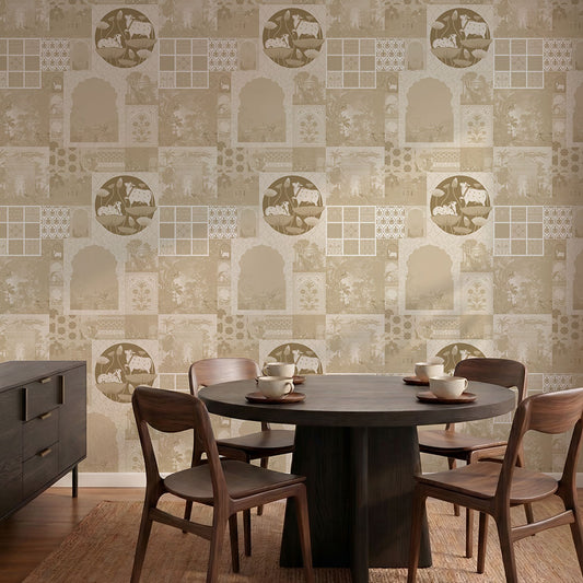 Virasat Seamless: Vintage Indian Heritage Wallpaper